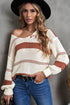 V-Neck Knitted Lantern Sleeve Pullover Sweater